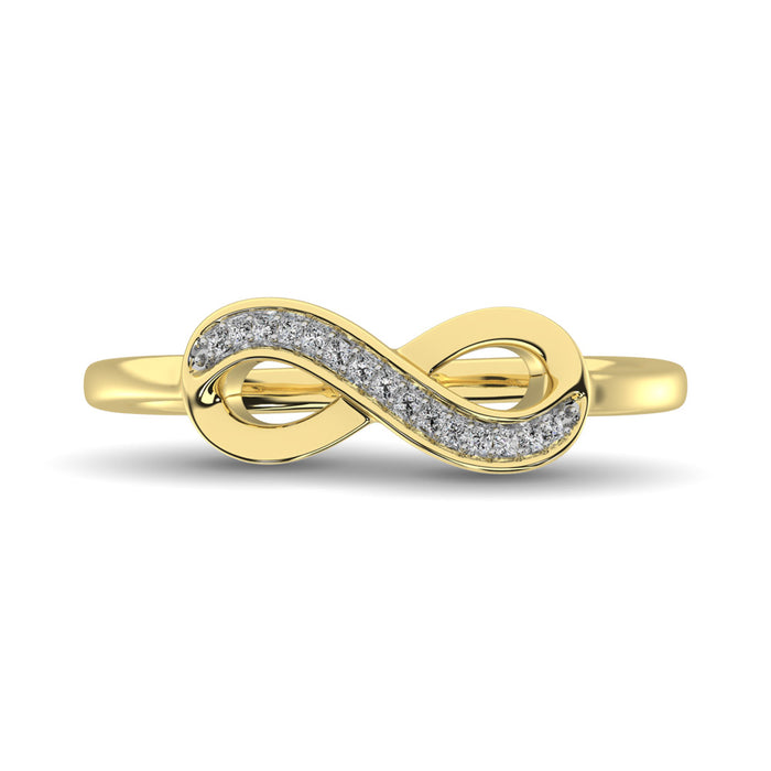 10K Yellow Gold 1/20 Ctw Diamond Infinity Ring