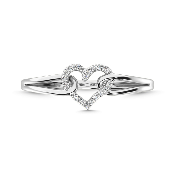 10K White Gold 1/20 Ctw Diamond Heart Ring