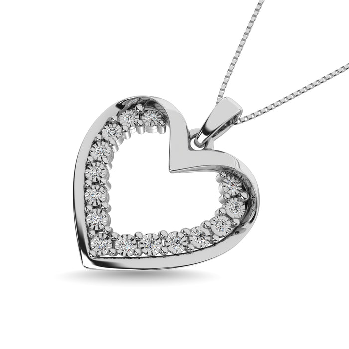 Sterling Silver Diamond Accent Heart Pendant