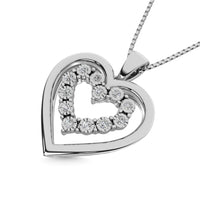 Thumbnail for Sterling Silver Diamond Accent Heart Pendant