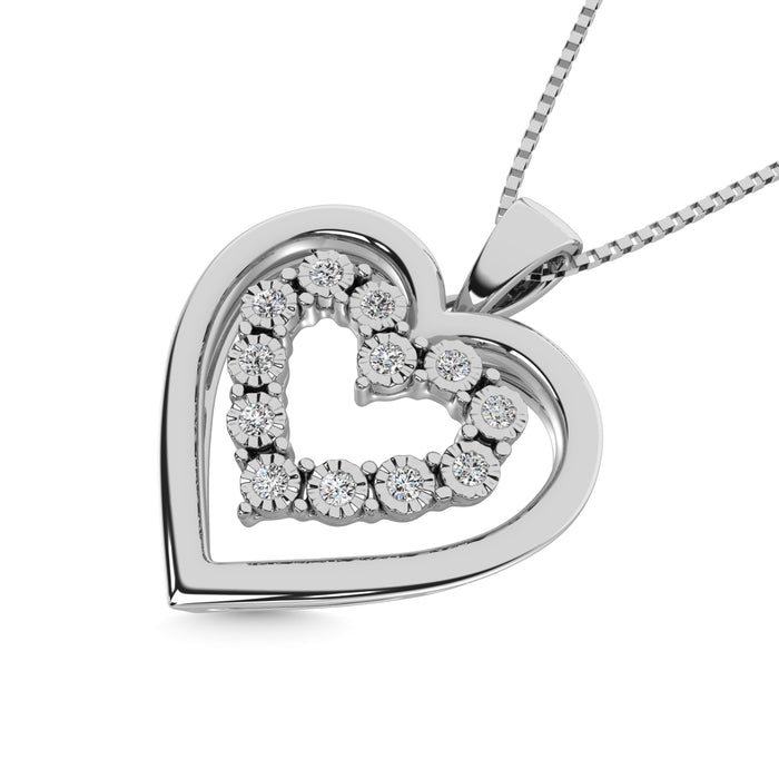 Sterling Silver Diamond Accent Heart Pendant