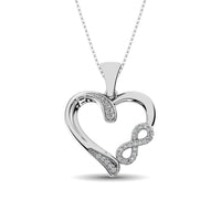 Thumbnail for Sterling Silver 1/10 Ctw Diamond Heart Pendant