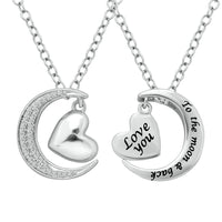Thumbnail for Sterling Silver 1/8 Ctw Diamond Heart  & Moon Pendant