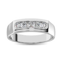Thumbnail for Diamond 1/2.Tw. Mens Machine Band in 10K White Gold