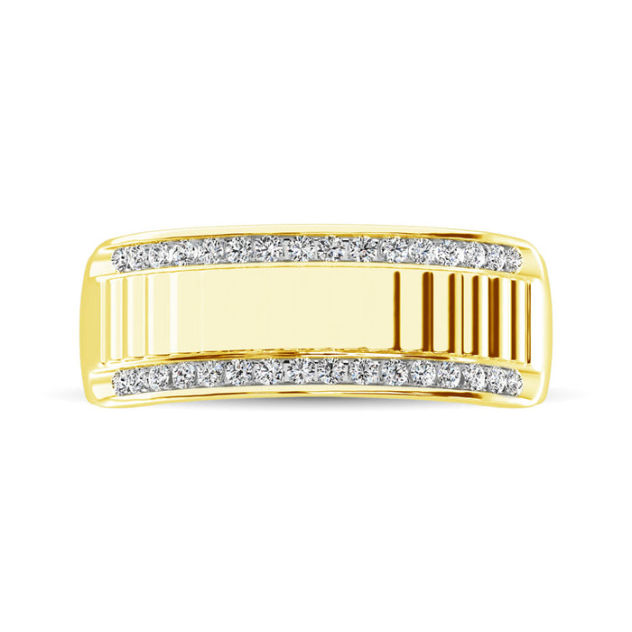 Diamond 1/3 Ct.Tw. Fusion Mens Band in 10K Yellow Gold