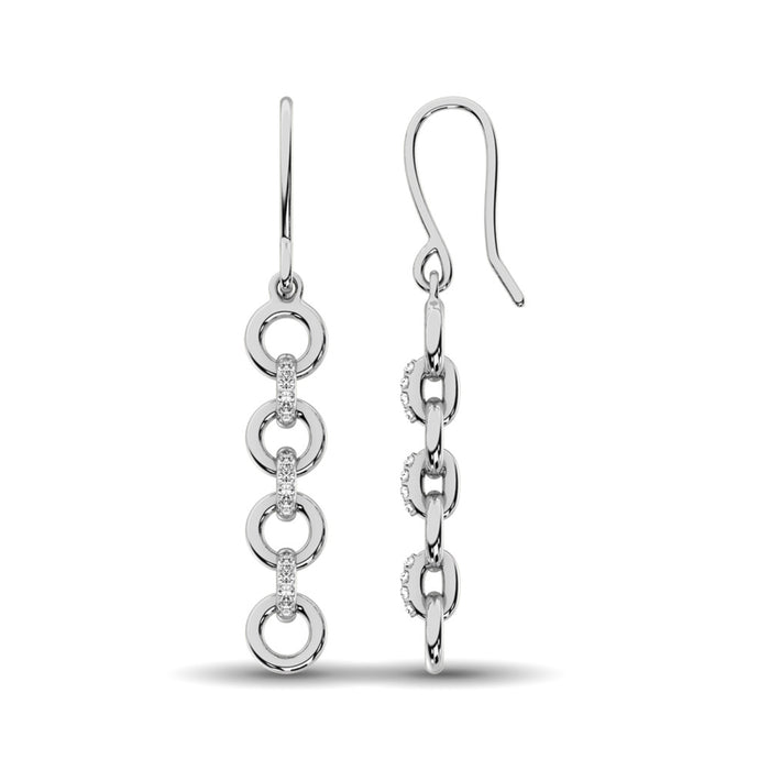 Sterling Silver 1/20 Ctw Drop Earrings