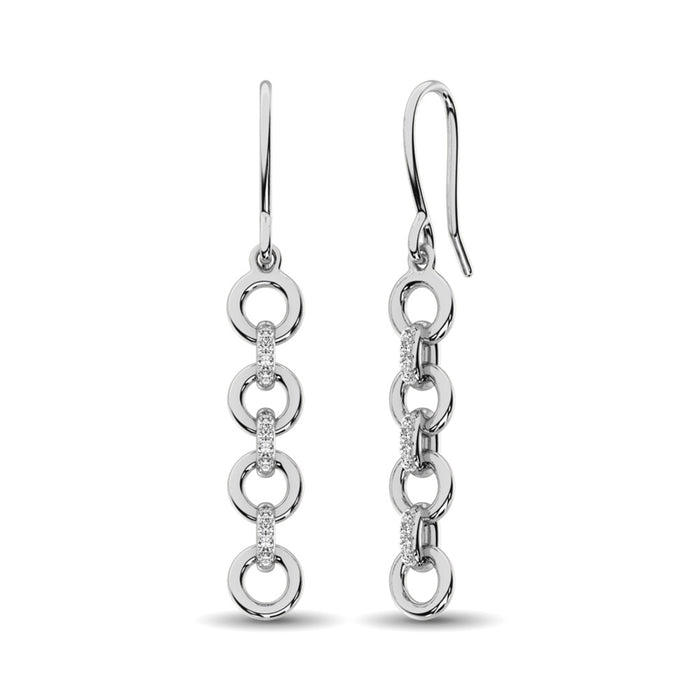 Sterling Silver 1/20 Ctw Drop Earrings