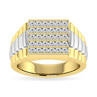 Thumbnail for Diamond 1/2.Tw. Mens Rolex Ring in 10K Two Tone Gold