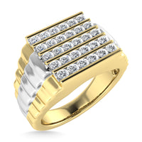 Thumbnail for Diamond 1/2.Tw. Mens Rolex Ring in 10K Two Tone Gold