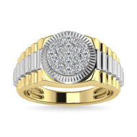 Thumbnail for Diamond 1/2.Tw. Mens Rolex Ring in 10K Two Tone Gold