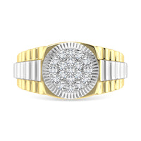 Thumbnail for Diamond 1/2.Tw. Mens Rolex Ring in 10K Two Tone Gold