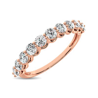 Thumbnail for 14K Rose Gold Diamond 5/8 Ct.Tw. 9 Stone Anniversary Band