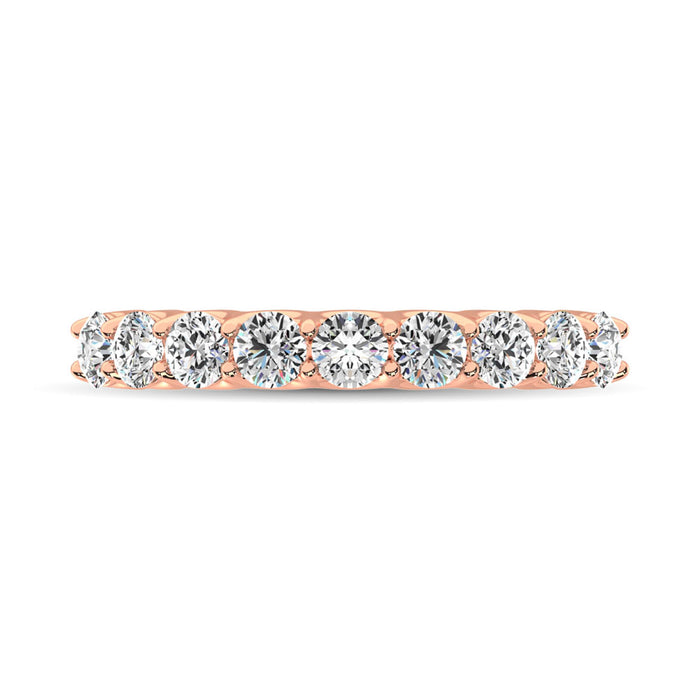 14K Rose Gold Diamond 1 Ct.Tw. 9 Stone Anniversary Band
