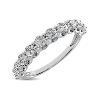 Thumbnail for 14K White Gold Diamond 5/8 Ct.Tw. 9 Stone Anniversary Band