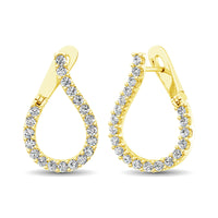 Thumbnail for 14K Yellow Gold Diamond 5/8 Ct.Tw. Hoop Earrings