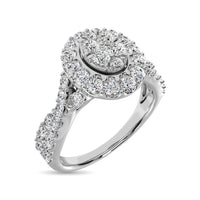 Thumbnail for Diamond 1 Ct.Tw. Oval Shape Engagement Ring in 10K White Gold