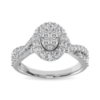 Thumbnail for Diamond 1 Ct.Tw. Oval Shape Engagement Ring in 10K White Gold