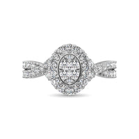Thumbnail for Diamond 1 Ct.Tw. Oval Shape Engagement Ring in 10K White Gold