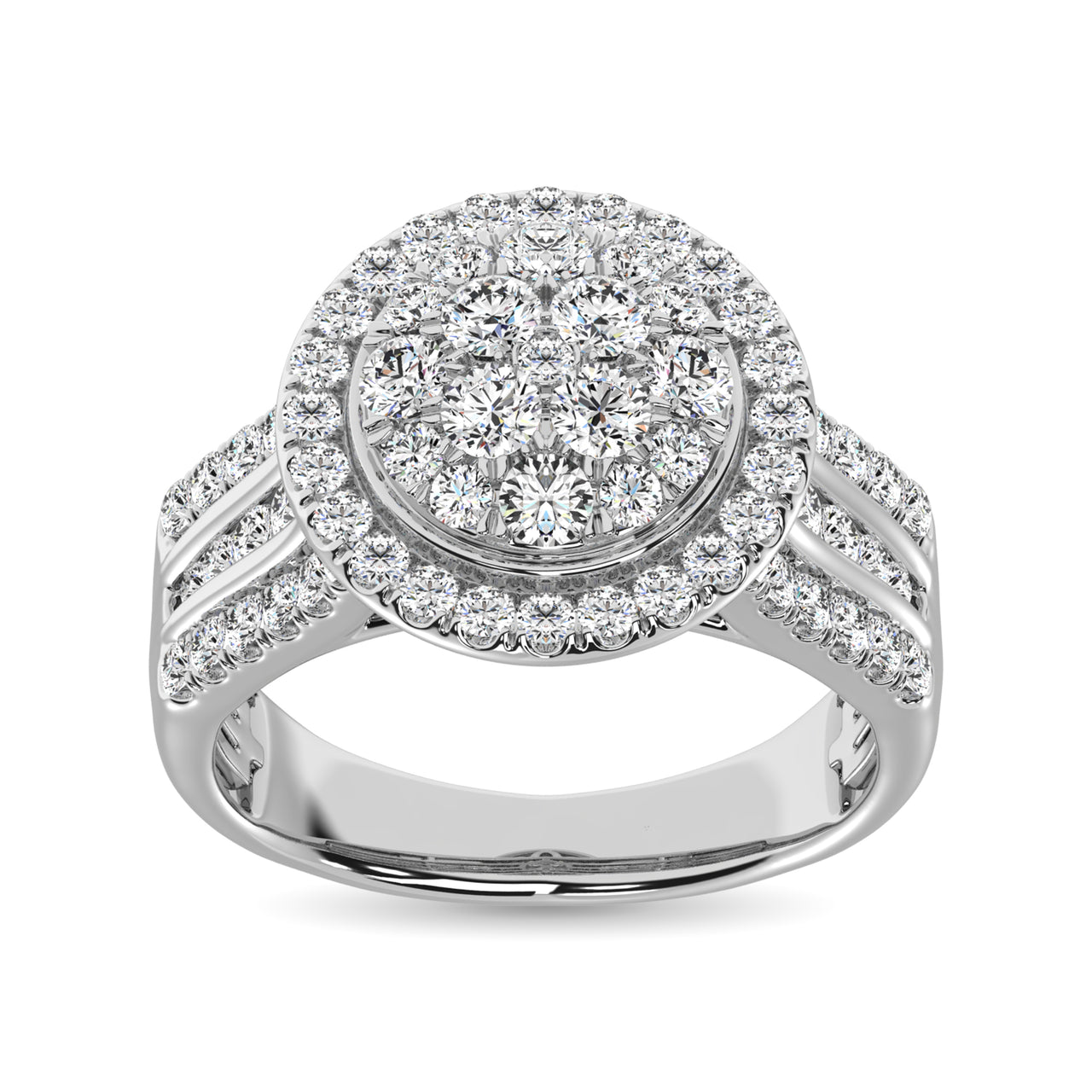 Diamond 1 1/2 Ct.Tw. Round Shape Engagement Ring in 10K White Gold