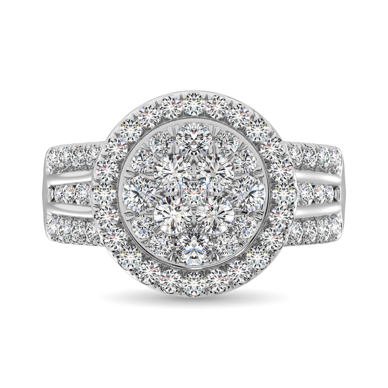 Diamond 1 1/2 Ct.Tw. Round Shape Engagement Ring in 10K White Gold