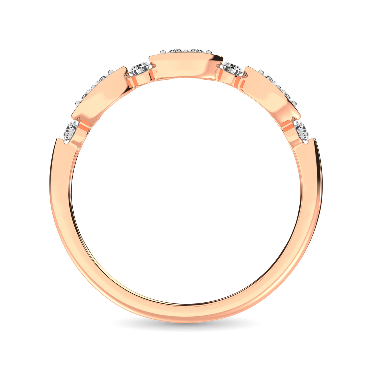Diamond 1/5 Ct.Tw. Stack Band in 10K Rose Gold