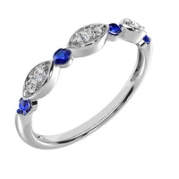 Thumbnail for Diamond 1/5 ctw and Blue Sapphire Stack Ring