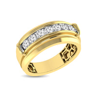 Thumbnail for 10K Yellow Gold 1/2 Ctw Round Cut Diamond Mens Wedding Band