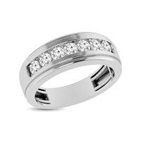 Thumbnail for 10K Rose Gold 1 Ct.Tw. Diamond Satin Finish Mens Band
