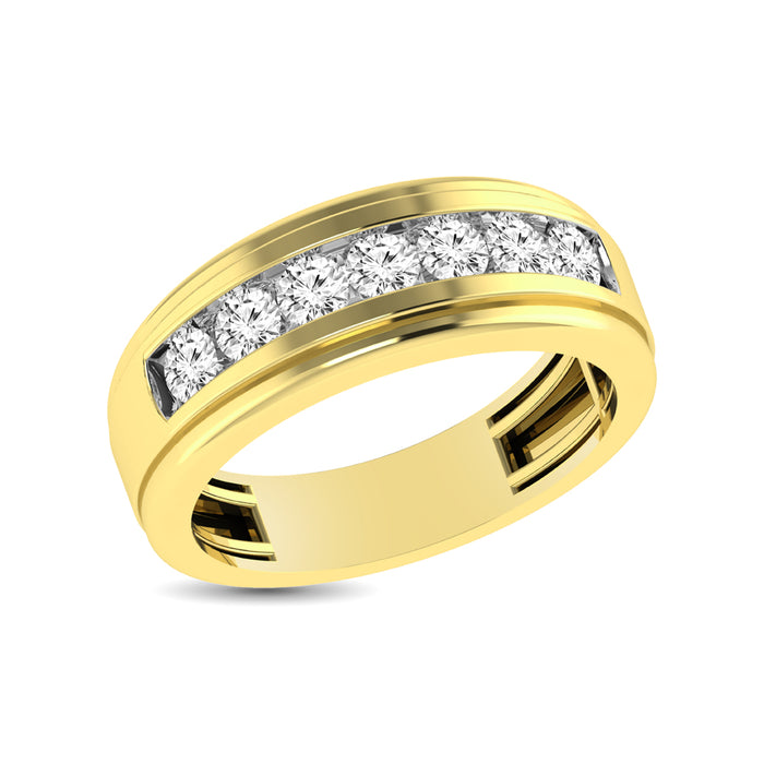 10K Yellow Gold 1/2 Ct.Tw. Diamond Satin Finish Mens Band