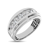 Thumbnail for 10K White Gold 1/2 Ct.Tw. Diamond Satin Finish Mens Band