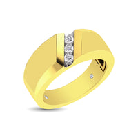 Thumbnail for 10K Yellow Gold 1/4 Ct.Tw. Diamond Three Stone Mens Band
