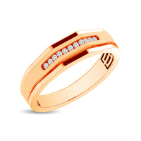Thumbnail for Mens 1/10 ctw Diamond Band in 10K Rose Gold