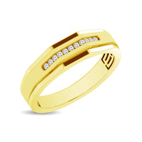 Thumbnail for Mens 1/10 ctw Diamond Band in 10K Yellow Gold