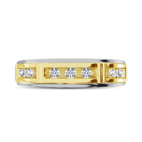 Thumbnail for Diamond 1/20 Ct.Tw. Ladies Wedding Band in 10K Two Tone Gold