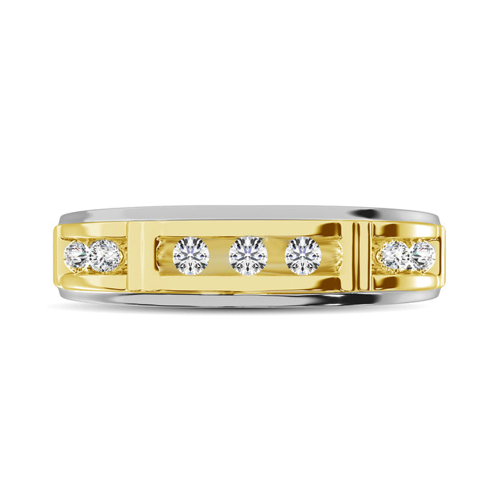 Diamond 1/20 Ct.Tw. Ladies Wedding Band in 10K Two Tone Gold