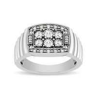 Thumbnail for 10K White Gold 1/4 Ct.Tw. Diamond Illusion Men's Fashion Ring