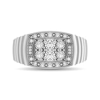 Thumbnail for 10K White Gold 1/4 Ct.Tw. Diamond Illusion Men's Fashion Ring