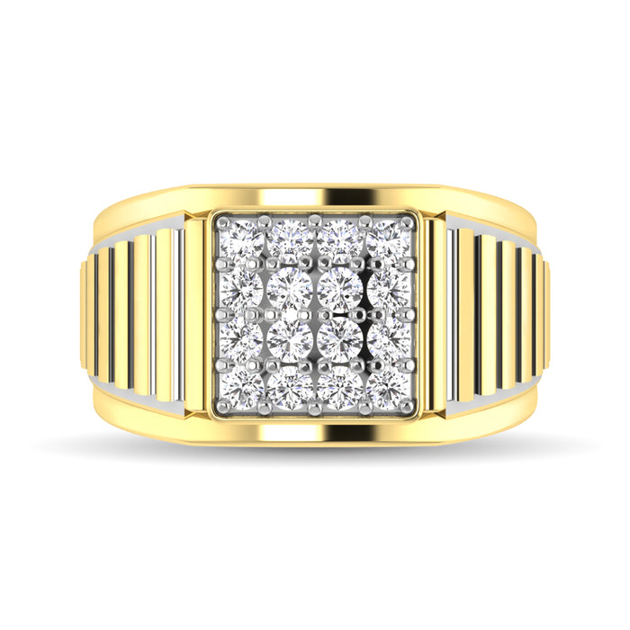 10K Yellow Gold 1 Ct.Tw. Diamond Mens Fashion Ring