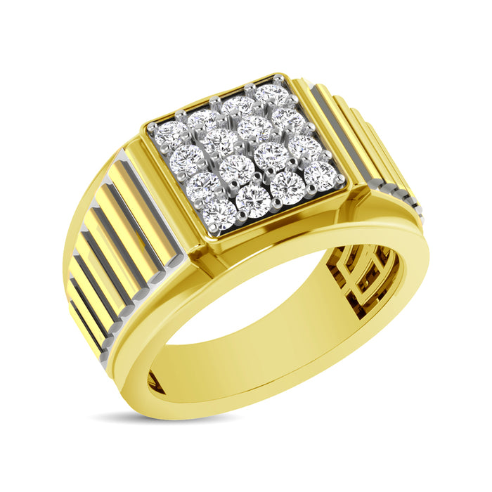 10K Yellow Gold 1 Ct.Tw. Diamond Mens Fashion Ring