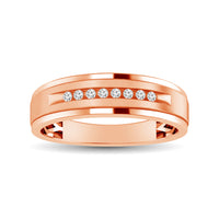 Thumbnail for Mens 1/10 ctw Diamond Band in 10K Rose Gold