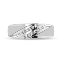 Thumbnail for Diamond Accent 1/5 Ctw Men's  Slant Wedding Band in 10K White Gold