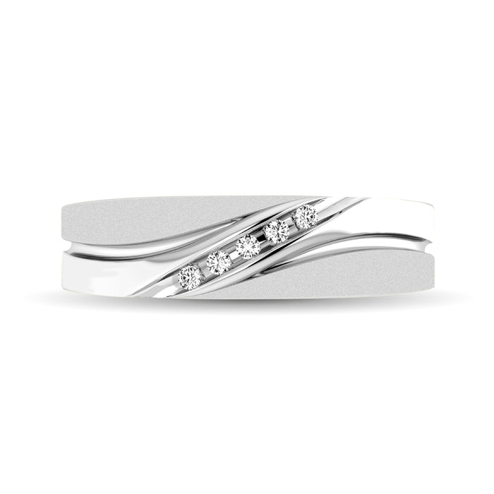 Men's 1/20 Ctw. Diamond Slant Ring in 10K White Gold