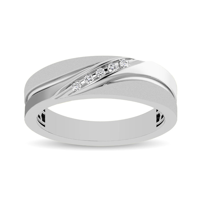 Men's 1/20 Ctw. Diamond Slant Ring in 10K White Gold