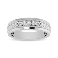 Thumbnail for 10K White Gold 1/4 Ct.Tw. Diamond Five Stone Mens Band