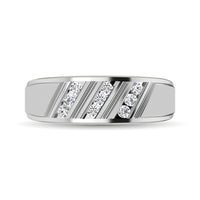Thumbnail for 10K White Gold 1/4 Ct.Tw. Diamond Mens Band