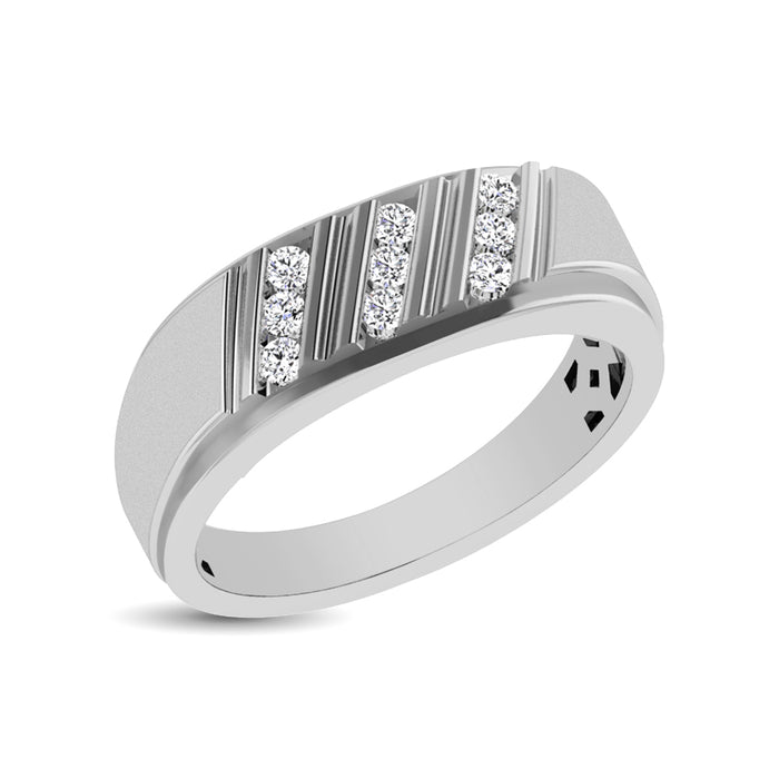 10K White Gold 1/4 Ct.Tw. Diamond Mens Band