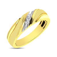 Thumbnail for Men's 1/10 Ctw. Diamond Slant Ring in 10K Yellow Gold
