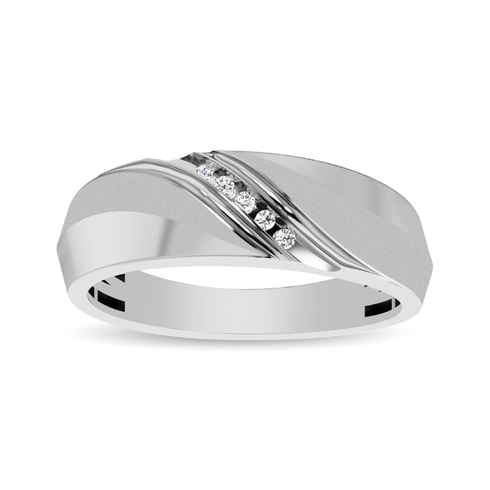 Men's 1/20 Ctw. Diamond Slant Ring in 10K White Gold