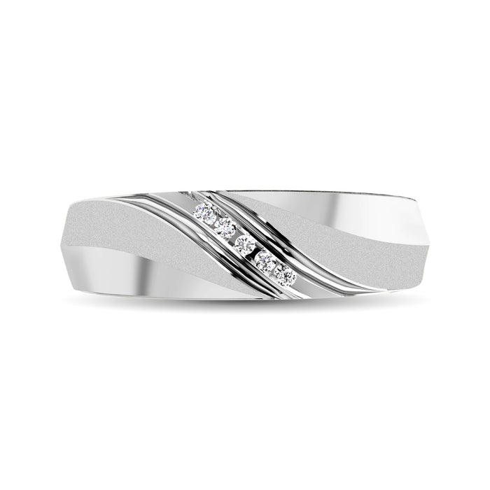 Men's 1/20 Ctw. Diamond Slant Ring in 10K White Gold