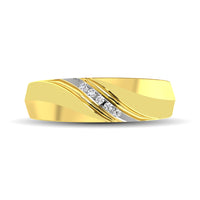 Thumbnail for Men's 1/20 Ctw. Diamond Slant Ring in 10K Yellow Gold